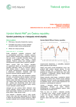 Výrobní Markit PMI pro Českou republiku – 1612