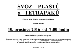 svoz plastů