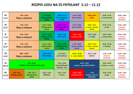 ROZPIS LEDU NA ZS FRÝDLANT 5.12 – 11.12