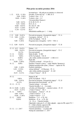 Pl&aacute;n pr&aacute;ce na měs&iacute;c prosinec 2007
