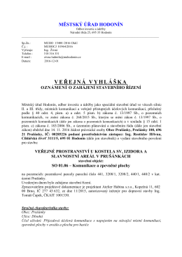 Veřejná vyhláška oznámení o zahájení stavebního řízení pro stavbu