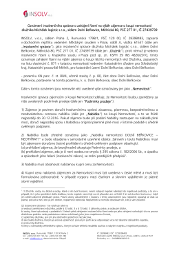 1. Prodej nemovitost&iacute; v Doln&iacute;ch Beřkovic&iacute;ch