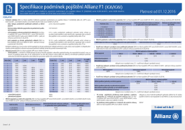 Specifikace podm&iacute;nek poji&scaron;těn&iacute; Allianz F1 PDF file