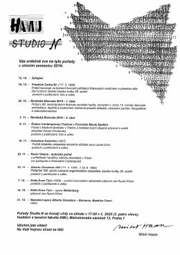 Studio_N zimní semestr 2016