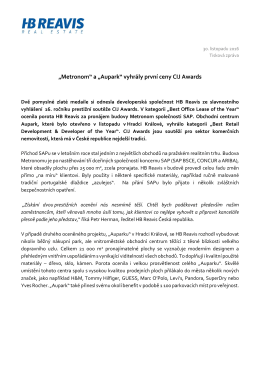 „Metronom“ a „Aupark“ vyhrály první ceny CIJ Awards