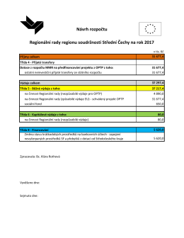 Návrh rozpočtu Regionální rady regionu soudržnosti Střední Čechy