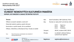 Pozvánka na seminář z cyklu Monumenta VIVA 2017
