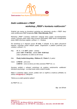 Workshop PBSP v kontextu rodičovství