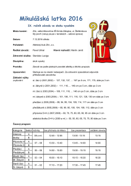 Mikulášská 2016 Propozice