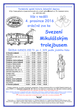 Mikulášský trolejbus 2016 - Pardubický spolek historie železniční