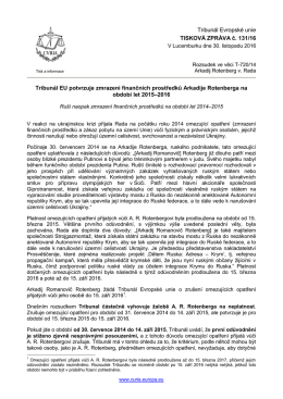 Tribunál EU potvrzuje zmrazení finančních - curia