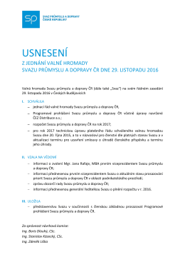Usnesení - Svaz průmyslu a dopravy České Republiky