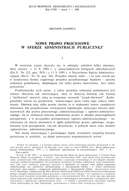 nowe prawo procesowe w sferze administracji publicznej1