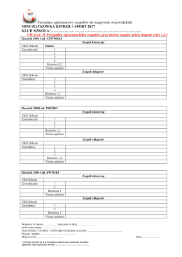 Formularz zgłoszeniowy zespołów wojewódzkich do