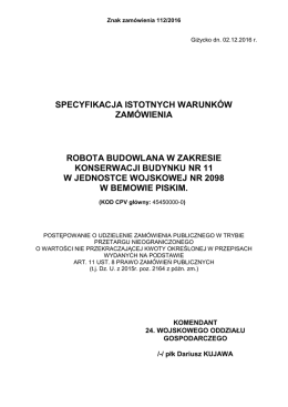 Specyfikacja - Biuletyn Informacji Publicznej MON