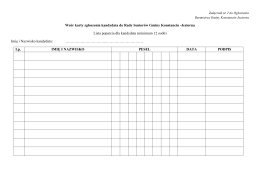 Wzór karty zgłoszenia kandydata do Rady Seniorów Gminy