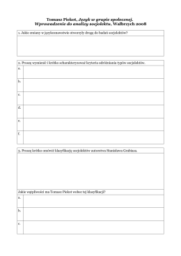 Badanie socjolekt&oacute;w