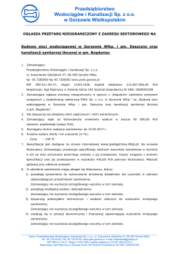 Przedsiębiorstwo Wodociąg&oacute;w i Kanalizacji Sp. z oo w