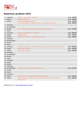 Repertuar grudzień 2016