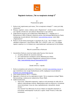 Regulamin konkursu „Tak na marginesie strategii 2”