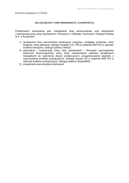 Załącznik 2 opis przedmiotu zamówienia