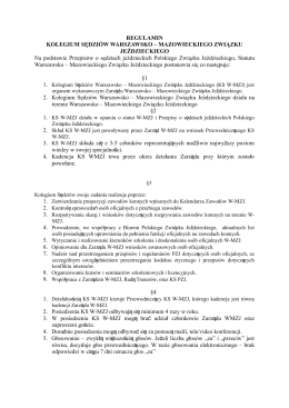 REGULAMIN KOLEGIUM SĘDZIÓW WARSZAWSKO