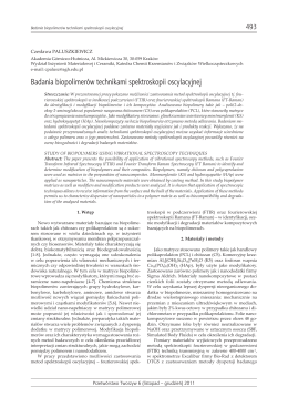 Badania biopolimer&oacute;w technikami spektroskopii oscylacyjnej