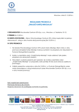 regulamin promocji &bdquo;znajdź kartę mikołaja&rdquo;