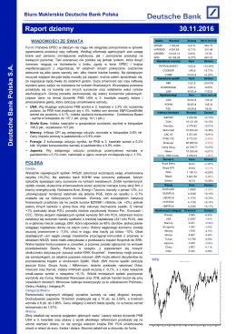 Raport dzienny - Biuro Maklerskie Deutsche Bank Polska