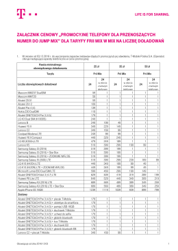 ZałącZnik cenowy „Promocyjne telefony DLa - T