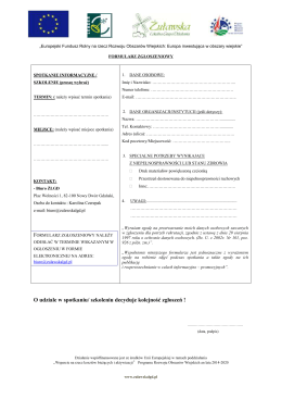 Formularz zgłoszeniowy