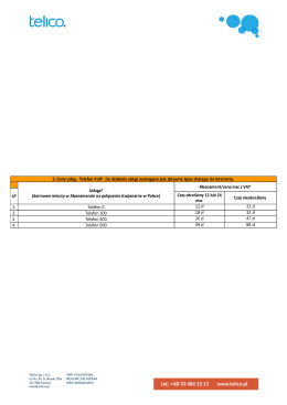 3. Ceny usług - Telefon VoIP . Do działania usługi