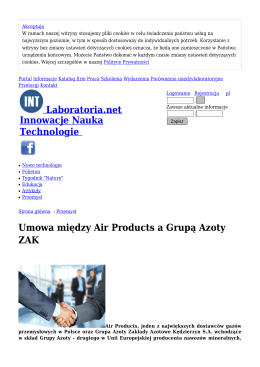 Umowa między Air Products a Grupą Azoty ZAK