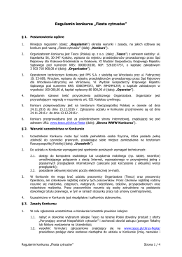 Regulamin konkursu &bdquo;Fiesta cytrus&oacute;w&rdquo;