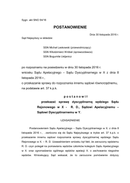 postanowienie - Sąd Najwyższy