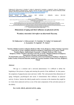 Dimensions of aging and their influence on physical activity