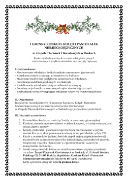 Regulamin i karty zgłoszeń - Zespół Placówek Oświatowych w