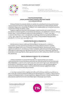Polityka prywatności - Fundacja Odzyskać Radość