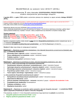 Gospodarka przestrzenna, 3 rok