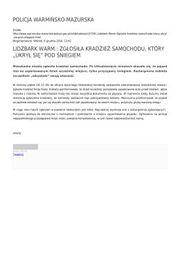zgłosiła kradzież samochodu, który „ukrył się” pod śniegiem