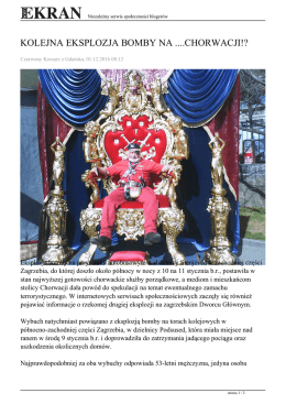 kolejna eksplozja bomby na ....chorwacji!?