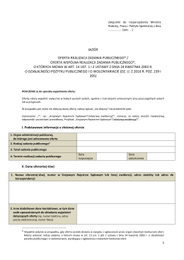 wzór oferta realizacji zadania publicznego* / oferta wspólna