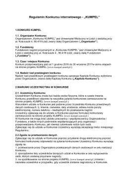 Regulamin - Kumpel - Uniwersytet Medyczny w Łodzi