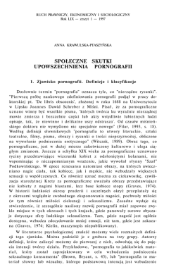 SPOŁECZNE SKUTKI UPOWSZECHNIENIA PORNOGRAFII