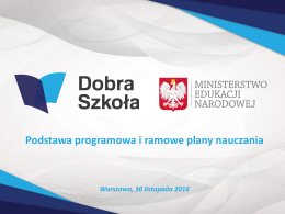 Podstawa programowa i ramowe plany nauczania