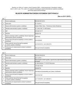 Aktualny rejestr administratorów systemów certyfikacji