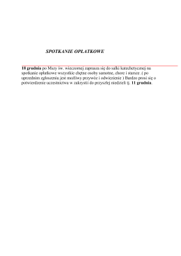 SPOTKANIE OPŁATKOWE