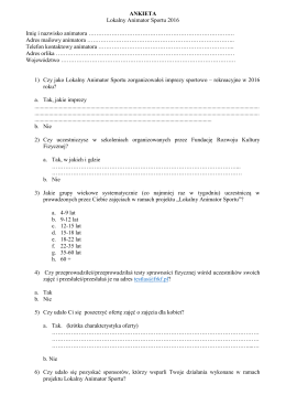 ankieta-animatora - Fundacja Rozwoju Kultury Fizycznej