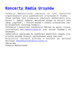 Koncerty Radia Ursyn&oacute;w