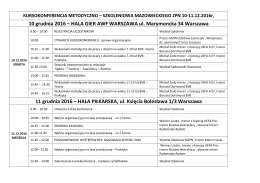 10 grudnia 2016 &ndash; HALA GIER AWF WARSZAWA ul. Marymoncka